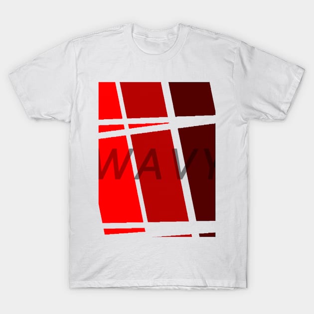 Wavy Stripe Red Fade T-Shirt by Mjdakid123